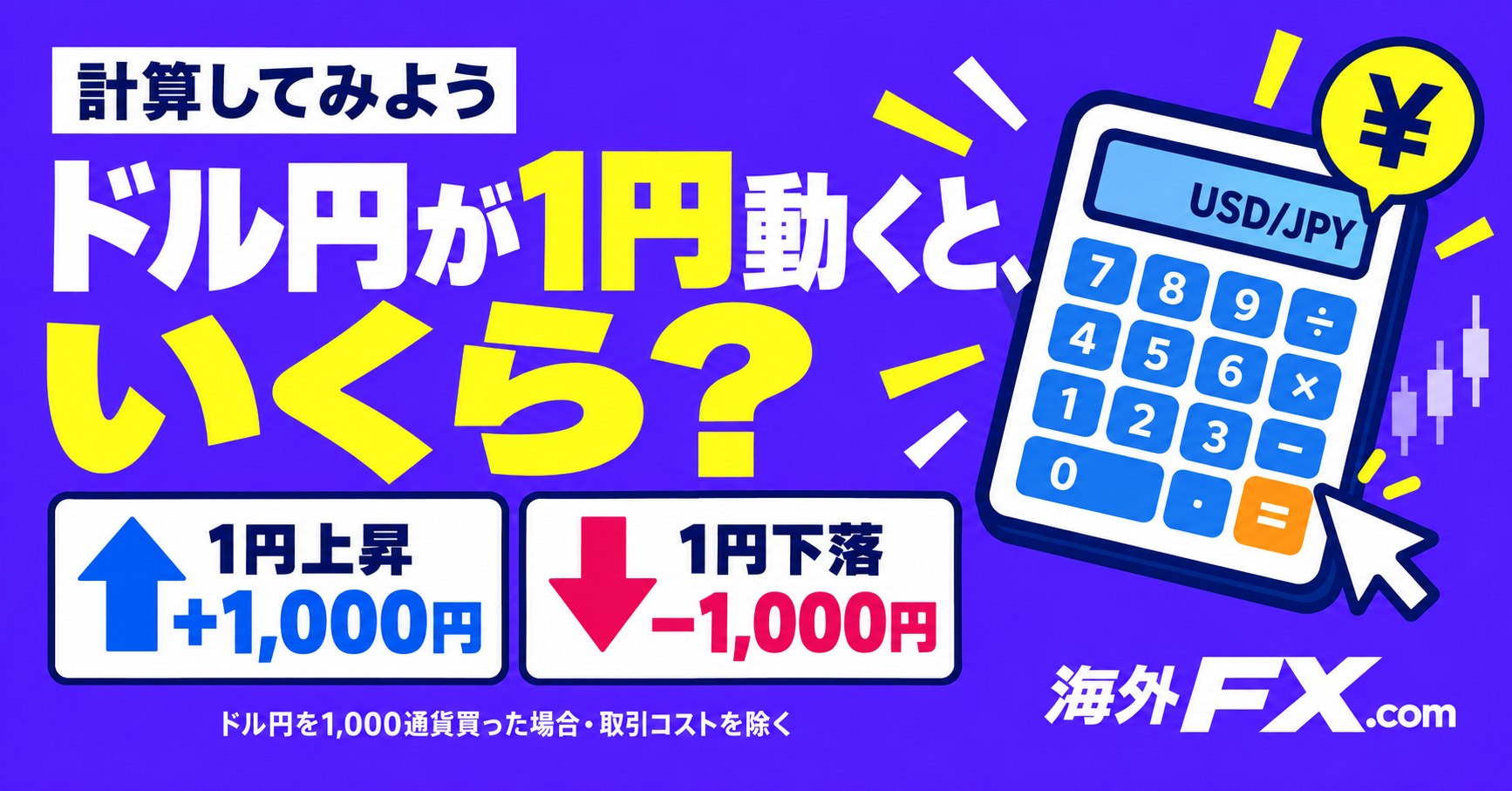 ドル円が1円動いたら、いくら増える？いくら減る？