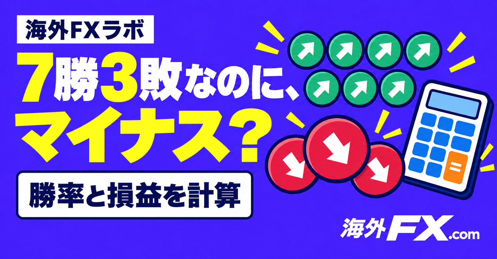 勝率70％でも負ける？勝率40％でも利益が残る？